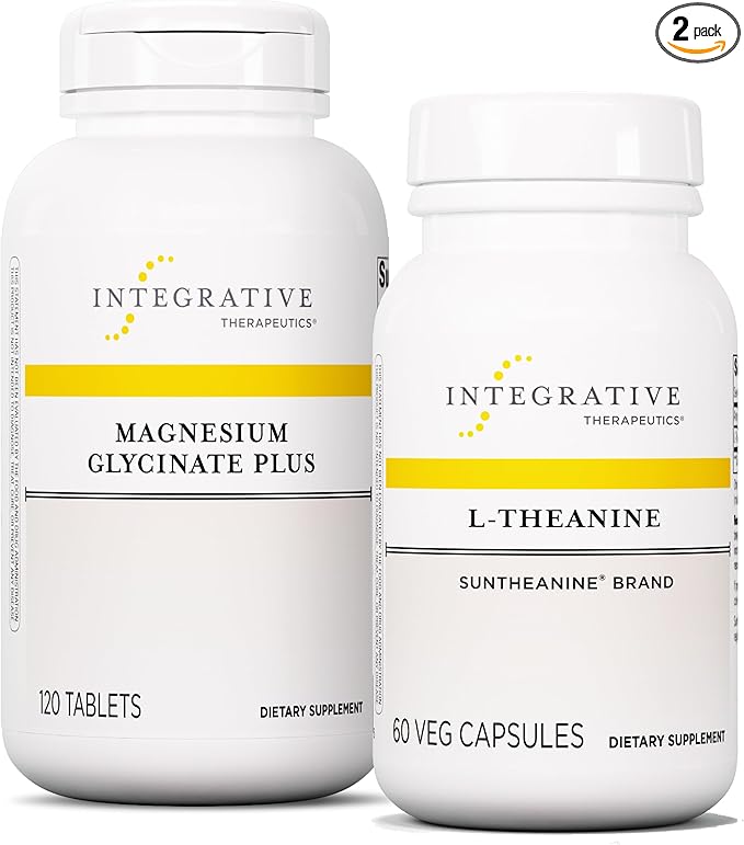Integrative Therapeutics L-Theanine-60 Capsules and Magnesium Glycinate-120 Tablets