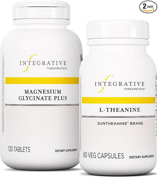 Integrative Therapeutics L-Theanine-60 Capsules and Magnesium Glycinate-120 Tablets