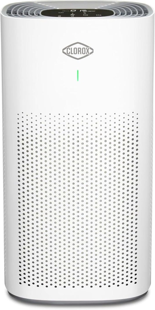 Clorox Air Purifiers for Home, True HEPA Filter, Large Rooms up to 1,500 Sq Ft, Removes 99.9% of Mold, Viruses, Wildfire Smoke, Allergens, Pet Allergies, Dust, AUTO Mode, Whisper Quiet
