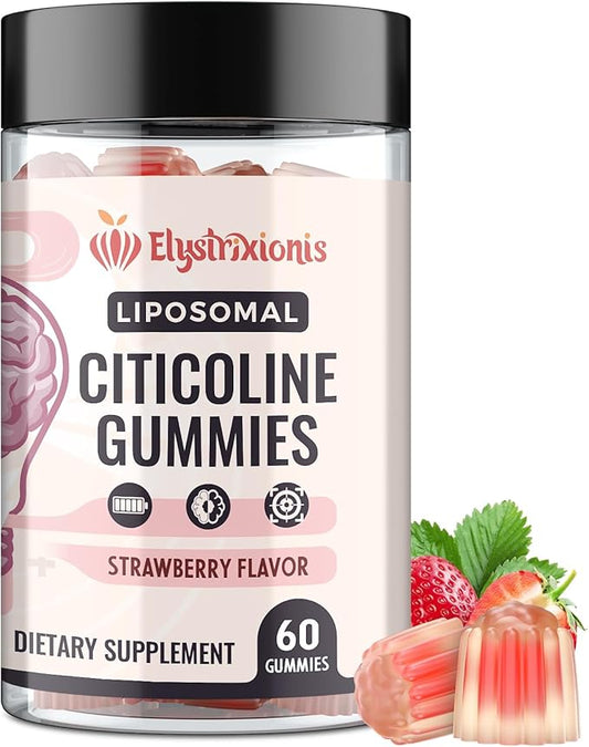 Citicoline Supplement, CDP Choline, Brain Supplement for Memory and Focus | Cognitive Function & Energy Improvement | Citicoline 1000mg Plus Lion's Mane Extract 500mg per Serving (60 Count)
