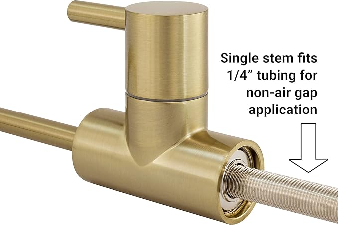 Non-airgap RO Faucet Reverse Osmosis Drinking Water Filtration System Water Dispenser Spout (Brushed Gold). Euro Style with Faucet Wrench. NSF Certified.