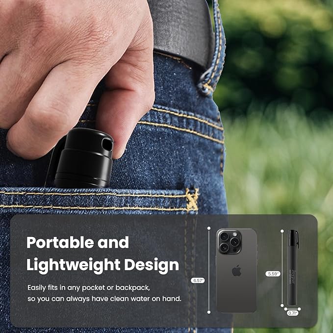 Portable Water Filter Straw Survival, Essential Camping & Hiking Gear, Water Purification Straw for Travel, Biking and Emergency Preparedness