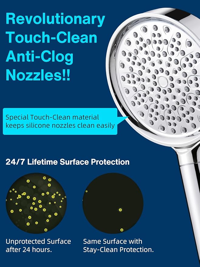Cobbe Filtered Shower Head with Handheld - Filters Over 99% Of Chlorine - 2.0 Carbon Shower Head Filter System - Water Softener Filters Beads for Hard Water - Reduces Dry Itchy Skin, Chrome