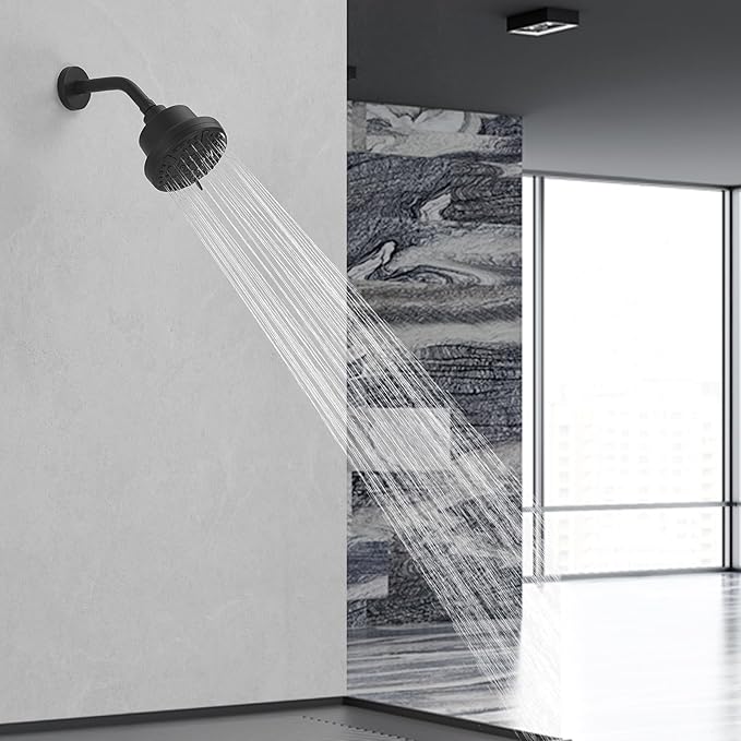 Matte Black Filtered Shower Head High Pressure 7 Modes Shower Heads with Filter for Hard Water Adjustable Replacement Remove Chlorine and Harmful Substances, ABS