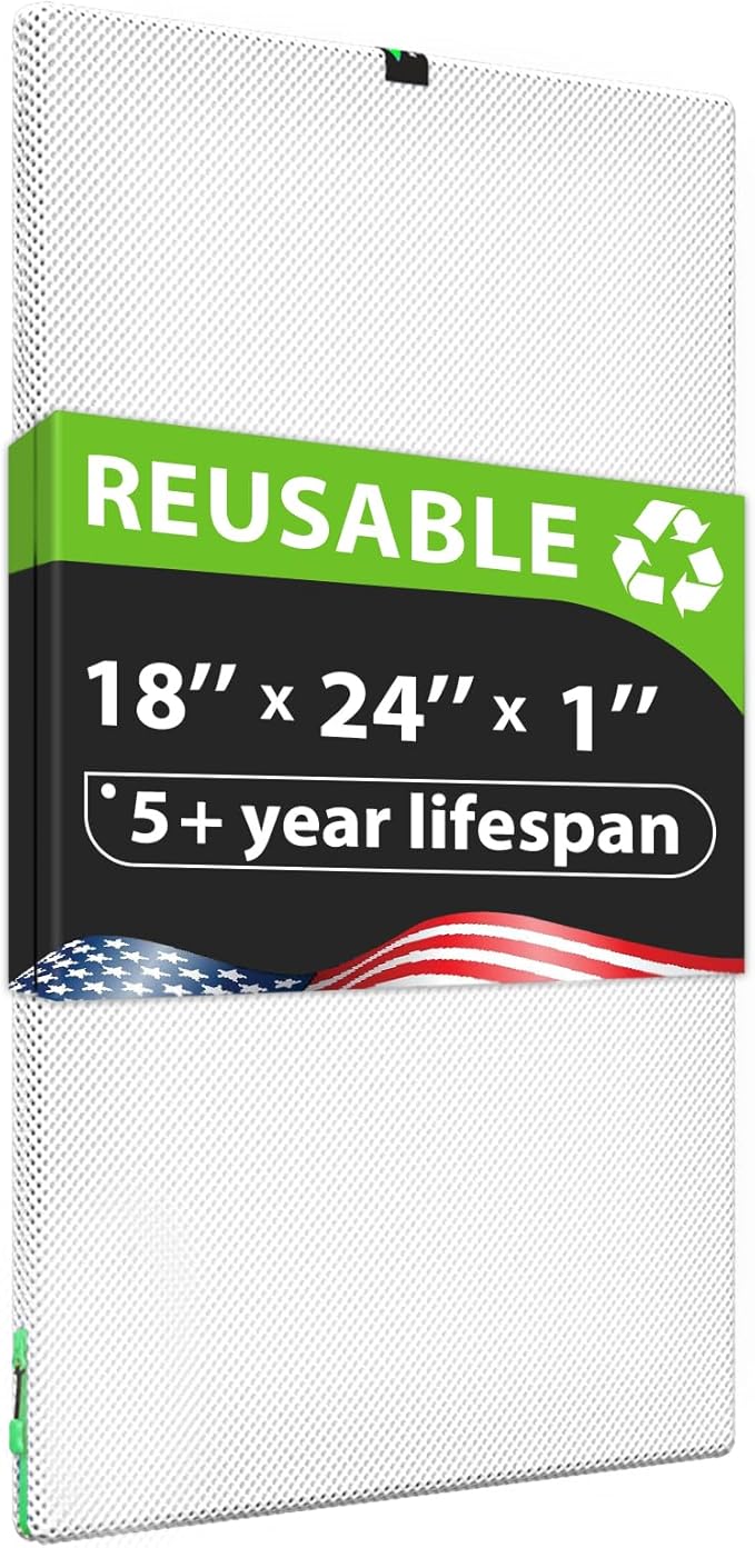 18x24x1 Air filter, Washable and Reusable Air Filter 18x24x1 for AC HVAC Furnace, MERV 8 Air Filters Machine Washable & Dryer Friendly, AC Furnace Air Filter