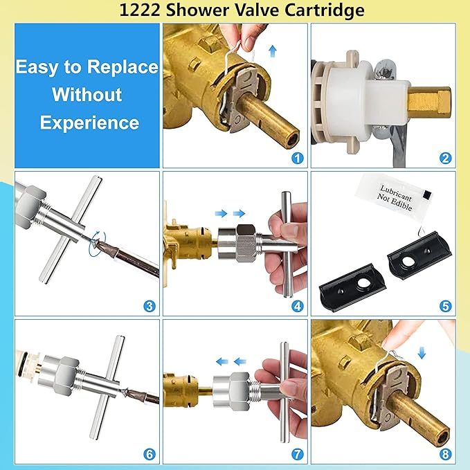 1222 Replacement Cartridge Compatible with moen 1222 Shower Valve Cartridge, 1222 Replacement Cartridge Compatible with moen Posi-Temp Faucets And Tub Shower