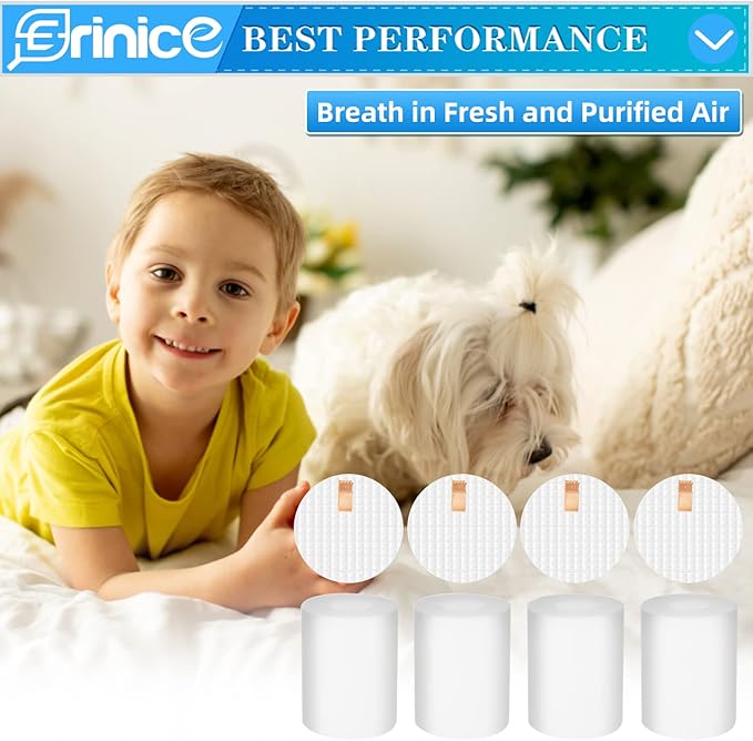 Replacement Base Pre-Motor Filters for Shark AI Robot Vacuum AV2501S AV2501AE RV2502AE AV2511AE RV2520AOUS AV2510AOUS RV2610WA UR2 500SR Parts, 4 Foam & Felt Filters, Replace Part: XBPFRV2500