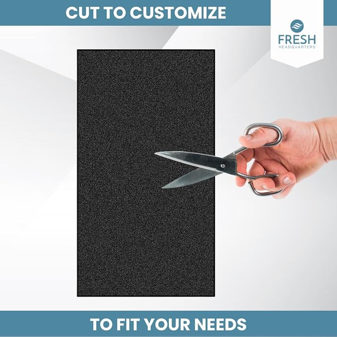 Extra Thick Activated Carbon Filter Sheet - Premium 16"W x 50"L Cut to Fit Air Filter - Ideal Use for Air Purifier, AC Vents, Range Hood, Litter Box and Compost Odor/VOC Control