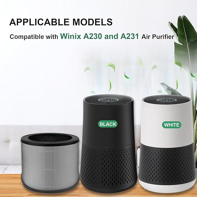 Replacement Filter Size O 1712-0100-00 Compatible with Winix A231 and A230 Air Purifier 1712-0100-00, 3-in-1 H13 Grade Filtration + Activated Carbon Filter, 2-Pack