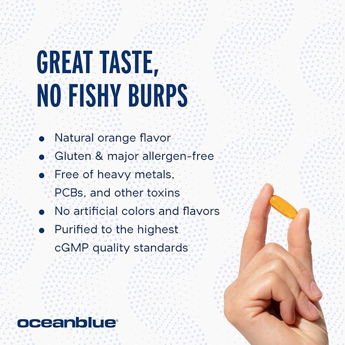 Oceanblue Professional Omega-3 2100 with CoQ10 – 90 ct – 2 Pack – Triple Strength Fish Oil Supplement with High-Potency EPA and DHA, and CoQ10 – Orange Flavor (60 Servings)