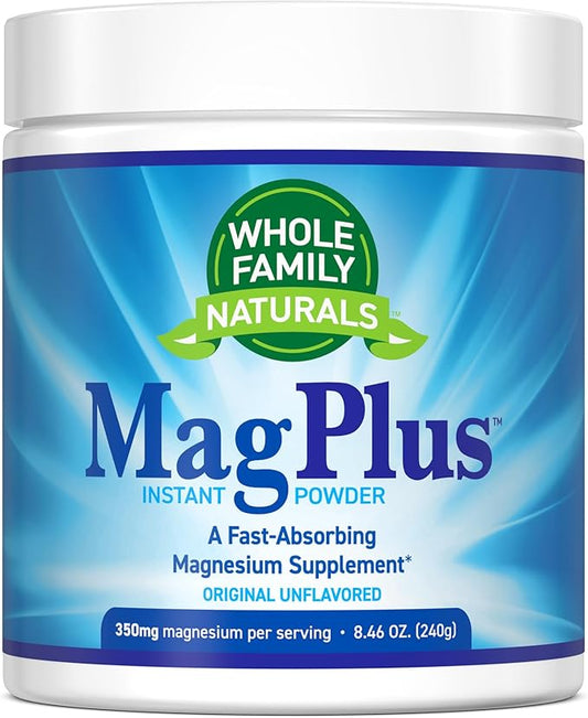 Magnesium Powder Supplement - MagPlus - Natural Calm Magnesium Drink - Magnesium Supplement for Muscles, Sleep and Constipation Relief (Unflavored)