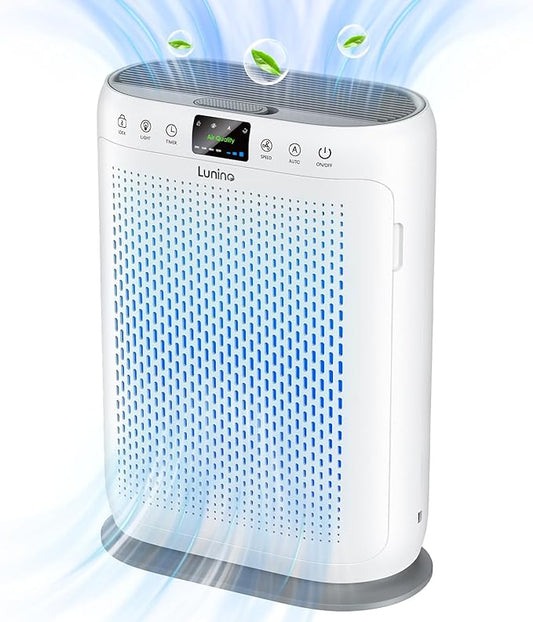 Air Purifiers for Home Large Room up to 2400sq.ft, LUNINO H13 HEPA Air Filter with PM 2.5 Display Air Quality Sensors, Aromatherapy Function, Air Cleaner for Dust, Smoke, Dander, Pets Hair, Pollen