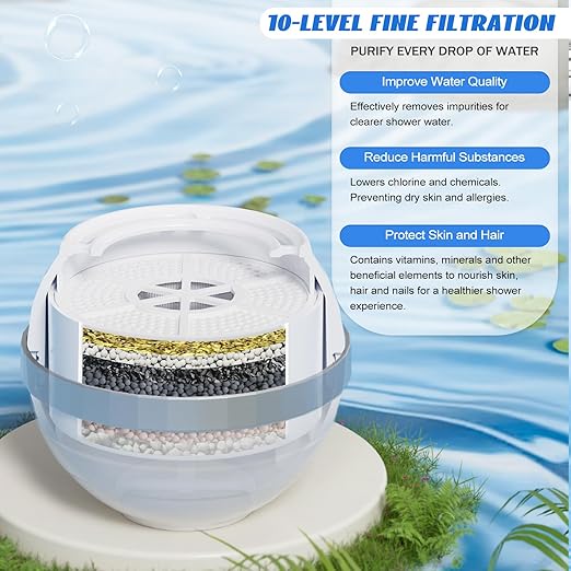 Bath Filter for Tub, Bath Water Filter with 10 Stages Filtration 2,500 Gallons Bathtub Water Removes Chlorine, Shower Filter for Healthier Skin Hair Nail