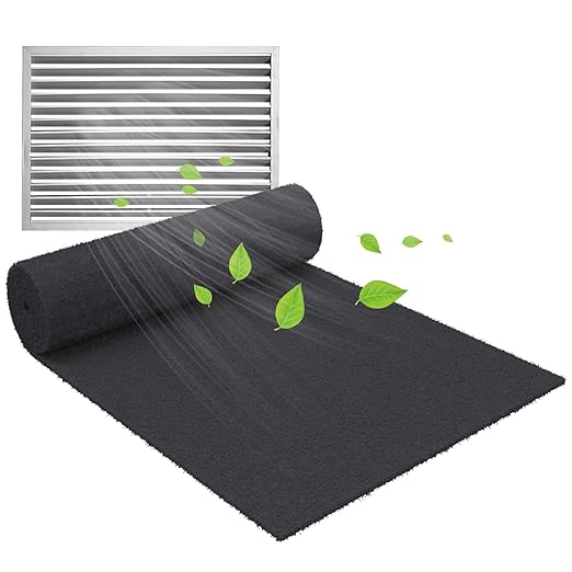 Activated Carbon Air Filter Sheet 16"x48" – Cut to Fit Charcoal Air Filter for Air Purifier, Furnace, AC & Vent – Odor Control Replacement Filter Pad