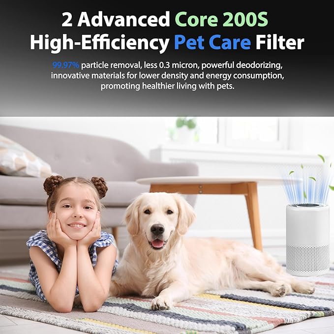 3Pack Core 200S Replacement Filter for LEVOIT Core 200S/200S-P Smart WiFi Air Purifier, 4-Stage Core 200S-P Air Filter Activated Carbon,H13 True HEPA Filter Replacement Part# Core 200S-RF