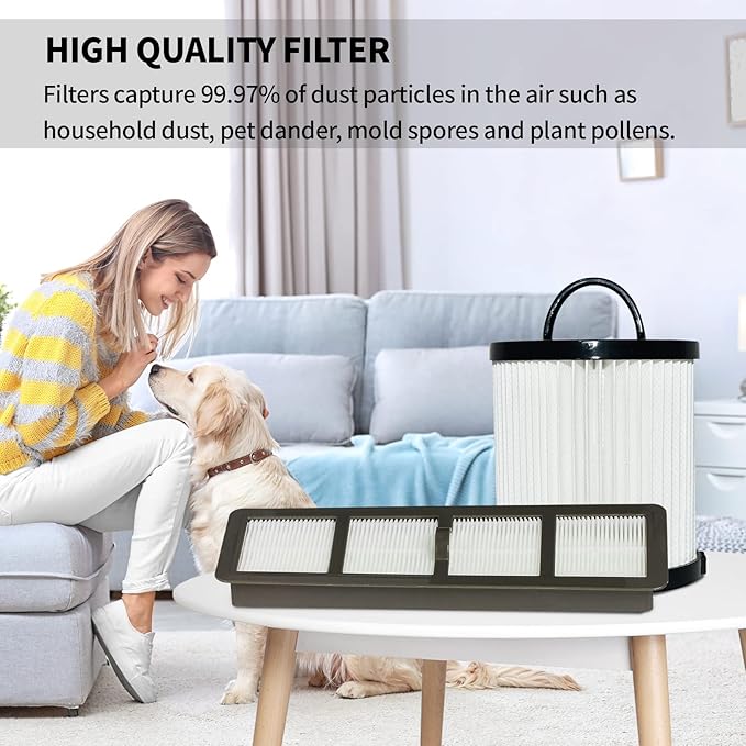 SaferCCTV Replacement EF6 HEPA Filter and Washable Reusable Cup Filter Vacuum Filter DCF21 Replace#67821, 68931, 68931A, EF91 Compatible with Eureka Airspeed AS1000 Series Upright Vacuum Cleaners (2