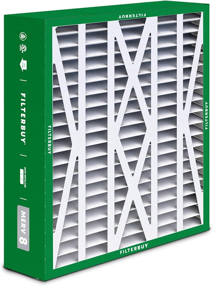 Filterbuy 20x23x5 Air Filter MERV 8 (MPR 700) Dust Defense (1-Pack), Pleated HVAC AC Furnace Filters for Bryant, Carrier, BDP, Day & Night, and Payne (Actual Size: 19.81 x 22.56 x 4.25)