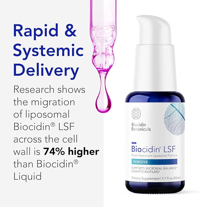 Biocidin LSF for Gut Cleanse Detox & Biofilm Defense Support - Potent, Broad-Spectrum Liposomal Formula for Rapid Absorption - Promote Gut Health, Microbial Balance & Mental Clarity (1.7 Fl Oz)