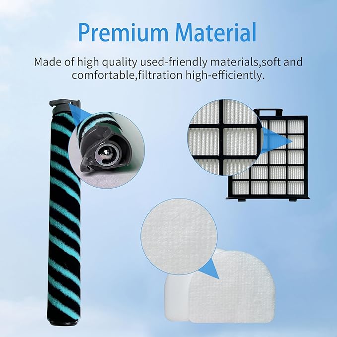 Replacement Parts Roller Brush & HEPA Filter Foam & Felt Filters Compatible with Shark Power Detect Upright AZ4000 AZ4002 AZ4002C Vacuum Cleaner