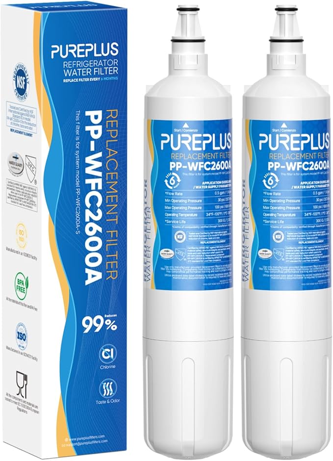 PUREPLUS 4204490 Replacement For Sub Zero, Sub-Zero 4204490, 4290510 Refrigerator Water Filter, 2 Pack