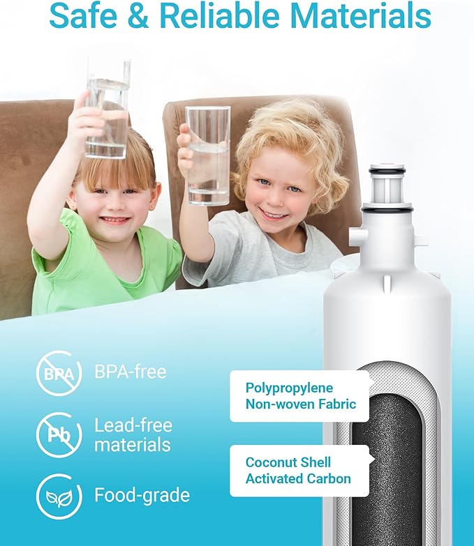 AQUA CREST Replacement for GE® RPWFE, RPWF (with CHIP) Refrigerator Water Filter, Compatible with GYE22HMKES, GYS22GMNES, GYE22HBLTS, DFE28JSKSS, GFE28HMHES, GNE29GYNFS, GFE28GYNFS, 2 Filters