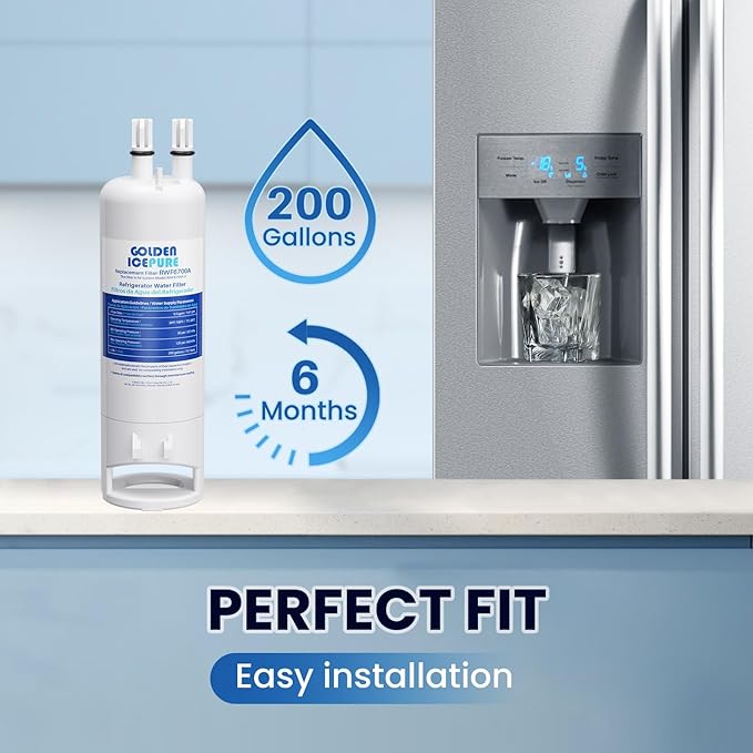 GOLDEN ICEPURE EDR1RXD1 Replacement for Everydrop® Filter 1, W10295370A, EDR1RXD1B, P8RFWB2L, P4RFWB, Kenmore® 46-9081, 46-9930, RWF6700A Refrigerator Water Filter 3PACK