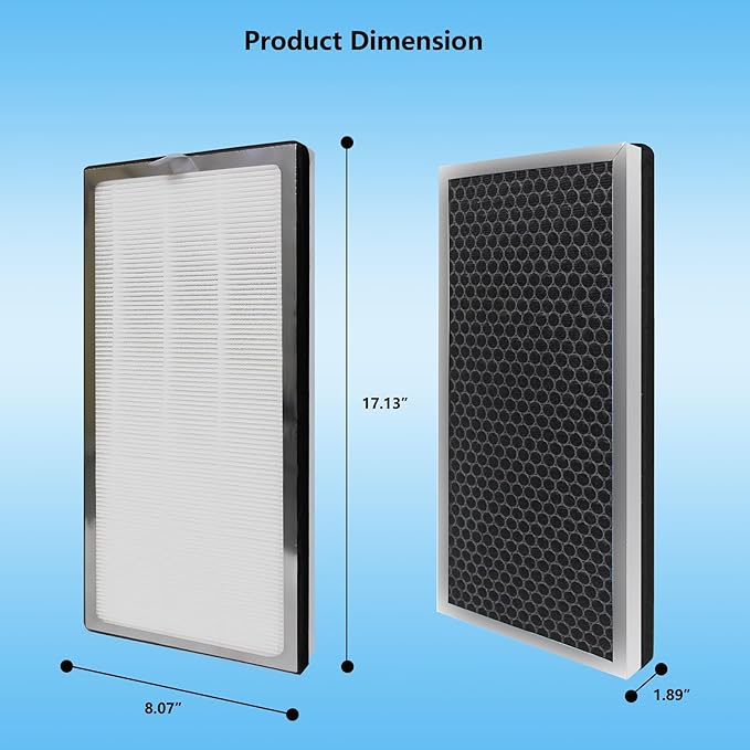 40 Replacement Filter Compatible with MA Air Purifier 40 Series, 3-IN-1 True HEPA 13 Filtration, Fine Pre-Filter and Activated Carbon F ilter, 2 Pack