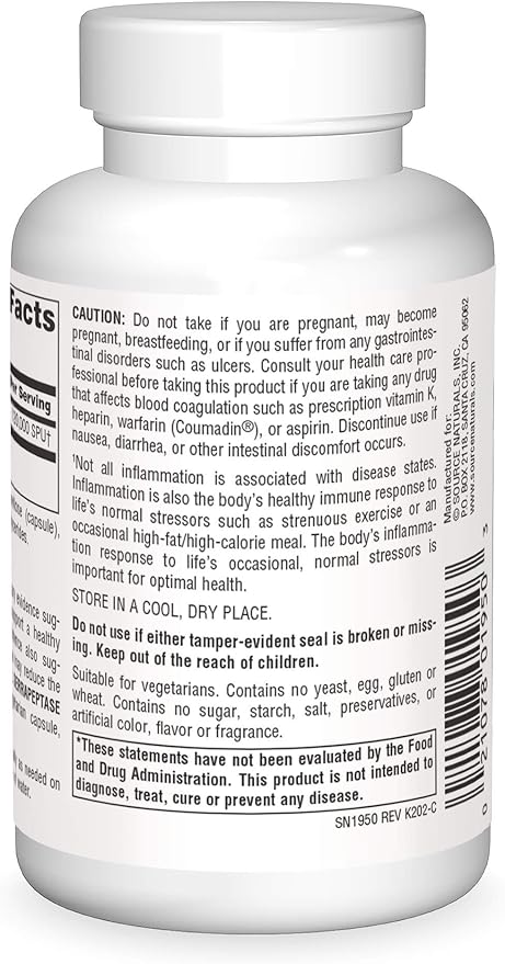 Source Naturals Serrapeptase - Delayed Release Enzyme - 120 Vegetarian Capsules