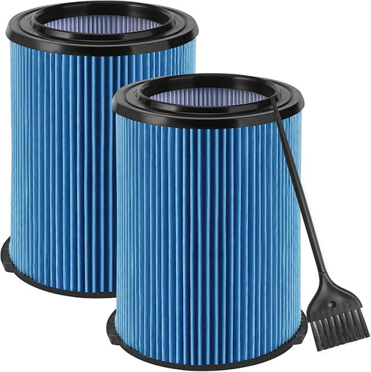2-Pack VF5000 Replacement Filter Compatible with RIDGID 5-20 Gallon Wet/Dry Vacuums,3 Layer Pleated Vacuum Filter Compatible with WD1450 WD0970 WD1270 WD06700 WD1680 RV2400A
