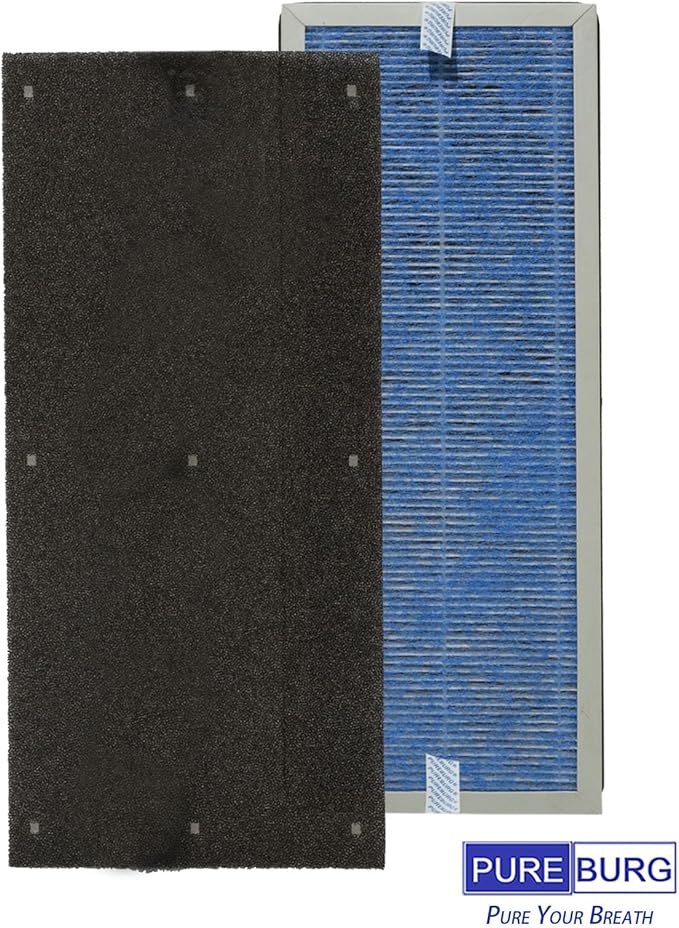 PUREBURG Replacement Filter Set Compatible with Membrane Solutions MS18 Air Purifier,2-Pack H13 HEPA 4-Stage Filtration Activated Carbon Air Clean Dust VOCs Odor