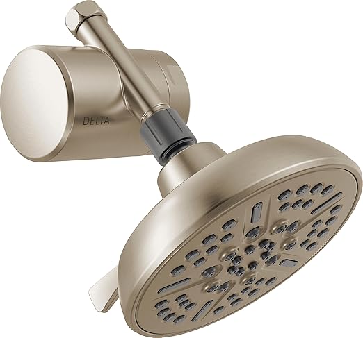 Delta Faucet 8-Setting Shower Head Satin Nickel with Clarifi Standard Shower Filter Attachment with Filter