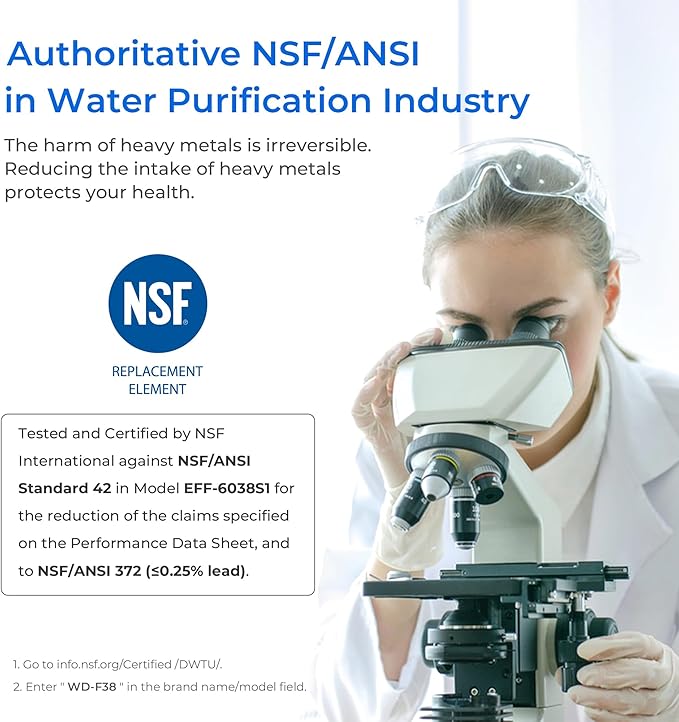 Waterdrop EDR1RXD1 Replacement for Everydrop® Filter 1, Whirlpool® W10295370A, EDR1RXD1B, P8RFWB2L, P4RFWB, WD-F38, Kenmore® 46-9081, 46-9930 Refrigerator Water Filter, 3 Pack