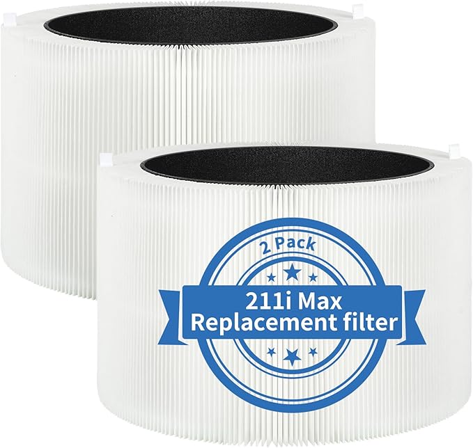 2 Pack 211i Max Replacement Filter Compatible with Blue Pure 211i Max Air Purifier, Activated Carbon Filter, Compare to Part #F2MAX