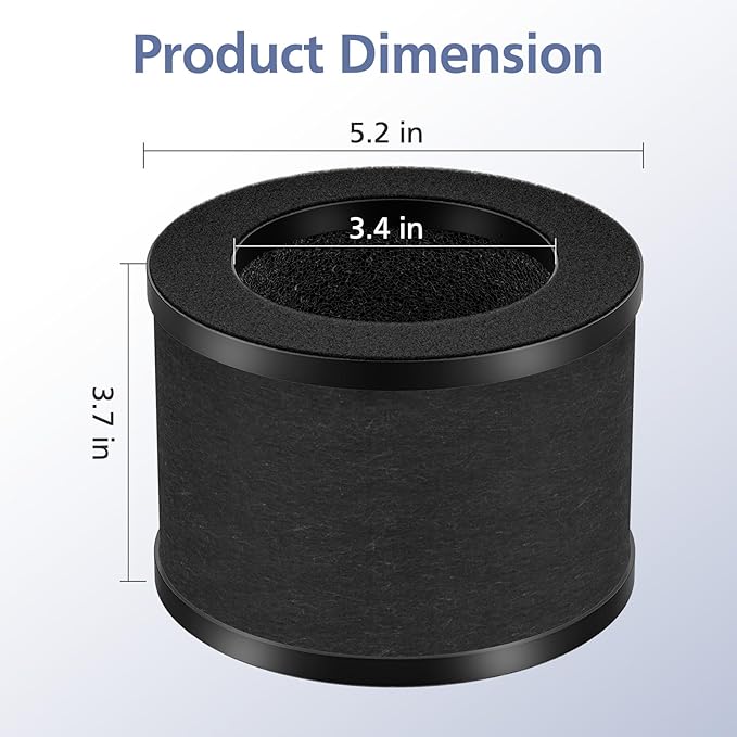 2 Pack TZ-K1 HEPA Replacement Filter Compatible with FreAire KN6391, Compatible with ToLife TZ-K1, Compatible with MK-01 MK-06, MJ012H, 3-in-1 HEPA Filter Replacement for Smoke Pollen, Black