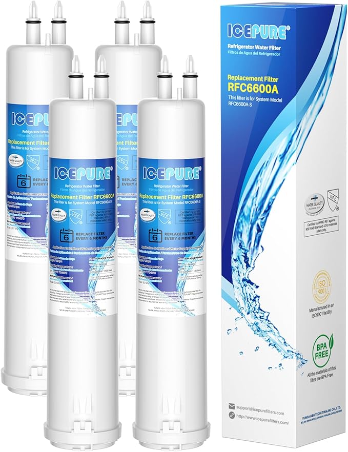 ICEPURE EDR3RXD1 Refrigerator Water Filter Replacement for Everydrop Filter 3, 4396841, 4396710, Kenmore® 46-9083, 46-9030, 9030, 9083, KAD3RXD1, WHR3RXD1, 4PACK