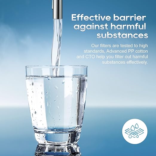 External RV Dual Water Filter System Includes Mounting Bracket and Two Filters, Two 3/4" GHT Brass Fittings For RVs, Yachts, Homes, Boats For Reducing Sediment, Rust, Scale Particles and Chlorine Odor