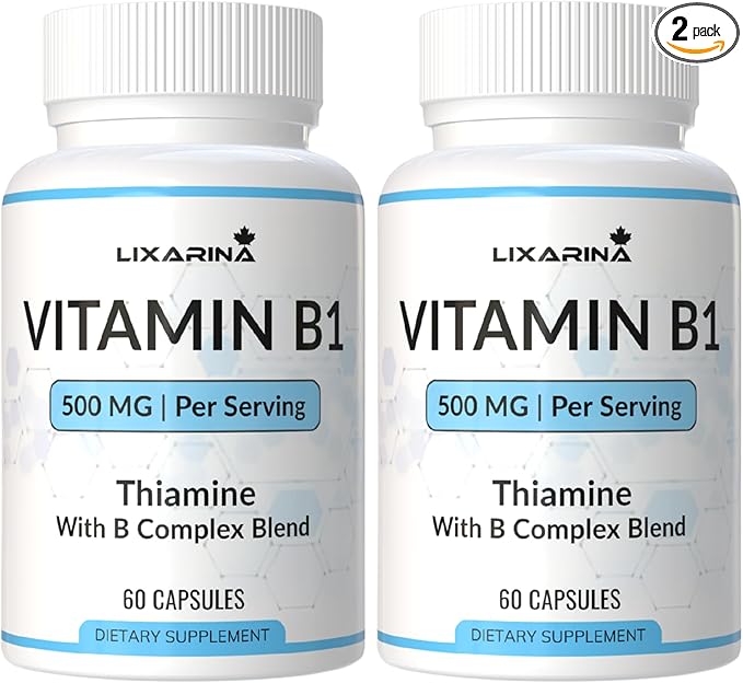 Vitamin B1 Supplement | B1 Supplement | Vitamins 500mg | Vitamins Capsules for Men and Women - 120 Capsules