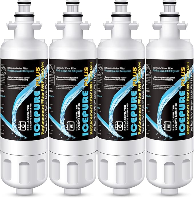 ICEPURE PLUS 46-9690 NSF/ANSI 53 Certified Replacement for LG LT700P ADQ36006101, Kenmore Elite 9690 ADQ36006102, LFX28979ST, RWF1200A, LFX25978ST, LFXS30766S Refrigerator Water Filter,4PACK