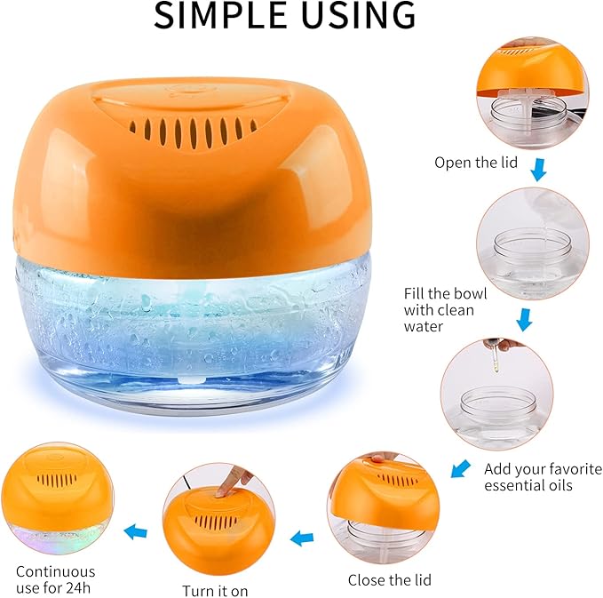 Purifier Air Washer, Air Fresher Aroma Diffuser for Home, Office, Air Purifier with Night Light (White)