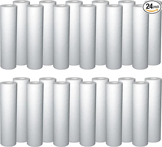 Pentair Pentek P25 Sediment Water Filter, 10-Inch, Under Sink Spun-Bonded Polypropylene Replacement Cartridge, 10" x 2.5", 25 Micron, Pack of 24