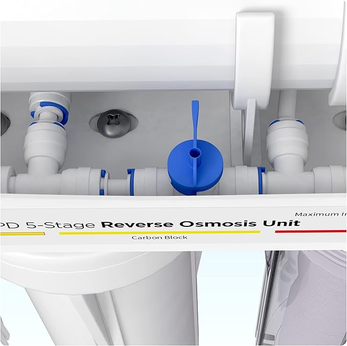 Aquatic Life 5-Stage Hydroponic Reverse Osmosis Water Filter System RO Filtration Unit, High Efficiency, 200 GPD