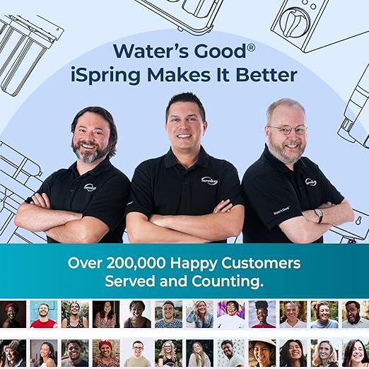 iSpring Whole House Water Filter System, Reduces Iron, Manganese, Chlorine, Sediment, Taste, and Odor, 3-Stage Iron Filter Whole House, Model: WGB31BM, 10” x 4.5” Filters, 1” Inlet/Outlet