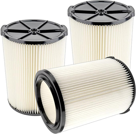 (3 Pack) VF4000 Replacement Cartridge Filter for VF4000 RIDGID 72947 Wet dry Vac 5 to 20 Gallon 6-9 Gal Husky Vacuum RV2400A RV2600B WD5500 WD0671 Vac, HEPA Filter 3 Pieces