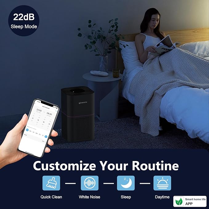 Air Purifiers for Home Bedroom Up to 2200 Sq Ft，H14 True HEPA Filter Smart WIFI Air Purifiers for Large Room,APP & Alexa Control Air Cleaner with for Allergies Pet Dander Smoke Dust