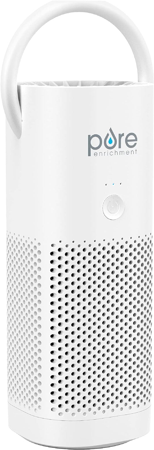 Pure Enrichment PureZone Mini Portable Air Purifier - Cordless True HEPA Filter Cleans Air & Eliminates 99.97% of Dust, Odors, & Allergens Close to You - Cars, School, & Office (White)