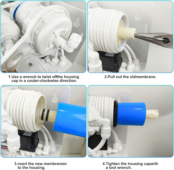 Reverse Osmosis Membrane 400 GPD 3013-400 RO Drinking Water Filter Replacement Fits Standard for Under Sink RO Drinking Water Filter Filtration Purifier System