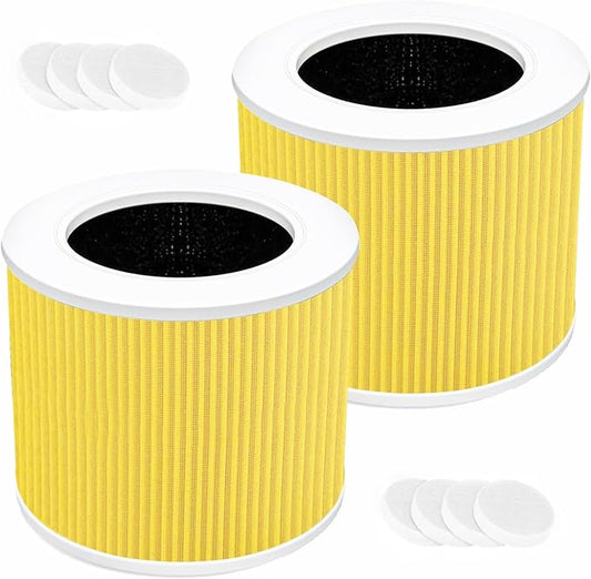 Core Mini Replacement Filter Compatible with LEVOIT Core Mini Air Purifier, 3-in-1 H13 Grade Core Mini-RF True HEPA Filter for Levoit Filter Replacement Core Mini (Core Mini-RF-PA(Yellow))