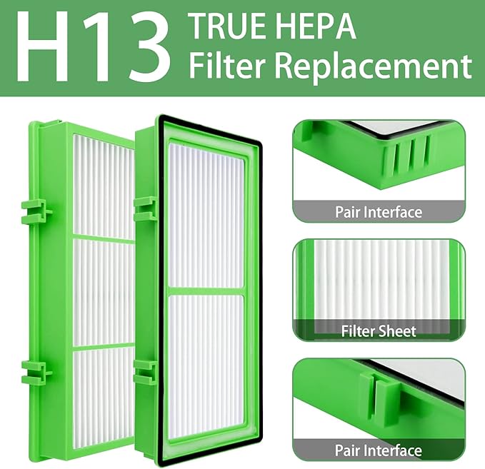 HAPF30AT-Total Air HEPA Type Filter Replacement for Holmes AER1 Filter Replacement, Compatible with HAPF300AH-U4R and HAP242-NU, Funmit 4 True HEPA Filters & 8 Activated Carbon Pre-Filters, Green