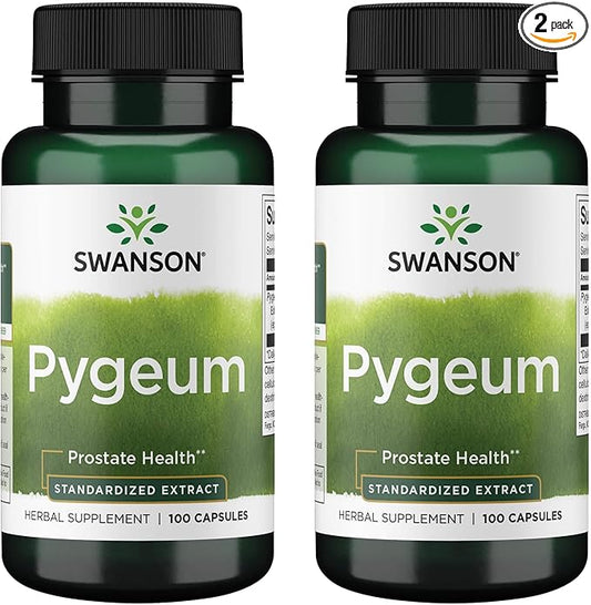 Swanson Pygeum - Herbal Supplement Promoting Male Prostate Health, Bladder, and Urinary Tract Health Support - Mens Health Supplement - (100 Capsules, 125mg Each) (2 Pack)
