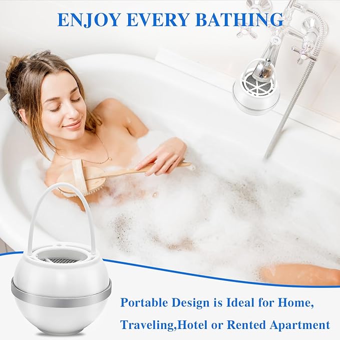 Bathtub Water Filter Remove Chlorine Improve Water Quality to Softer, Smoother Skin, Shower,BPA Free-2,500 Gallons of Filtration